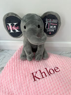Grey Elephant Baby Keepsake Bundle.