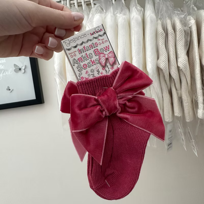 Baby Socks With Velvet Bow