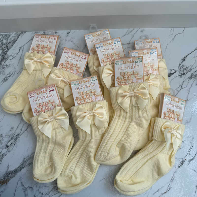 Baby Socks With Silky Bow