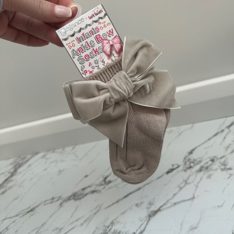 Baby Socks With Velvet Bow