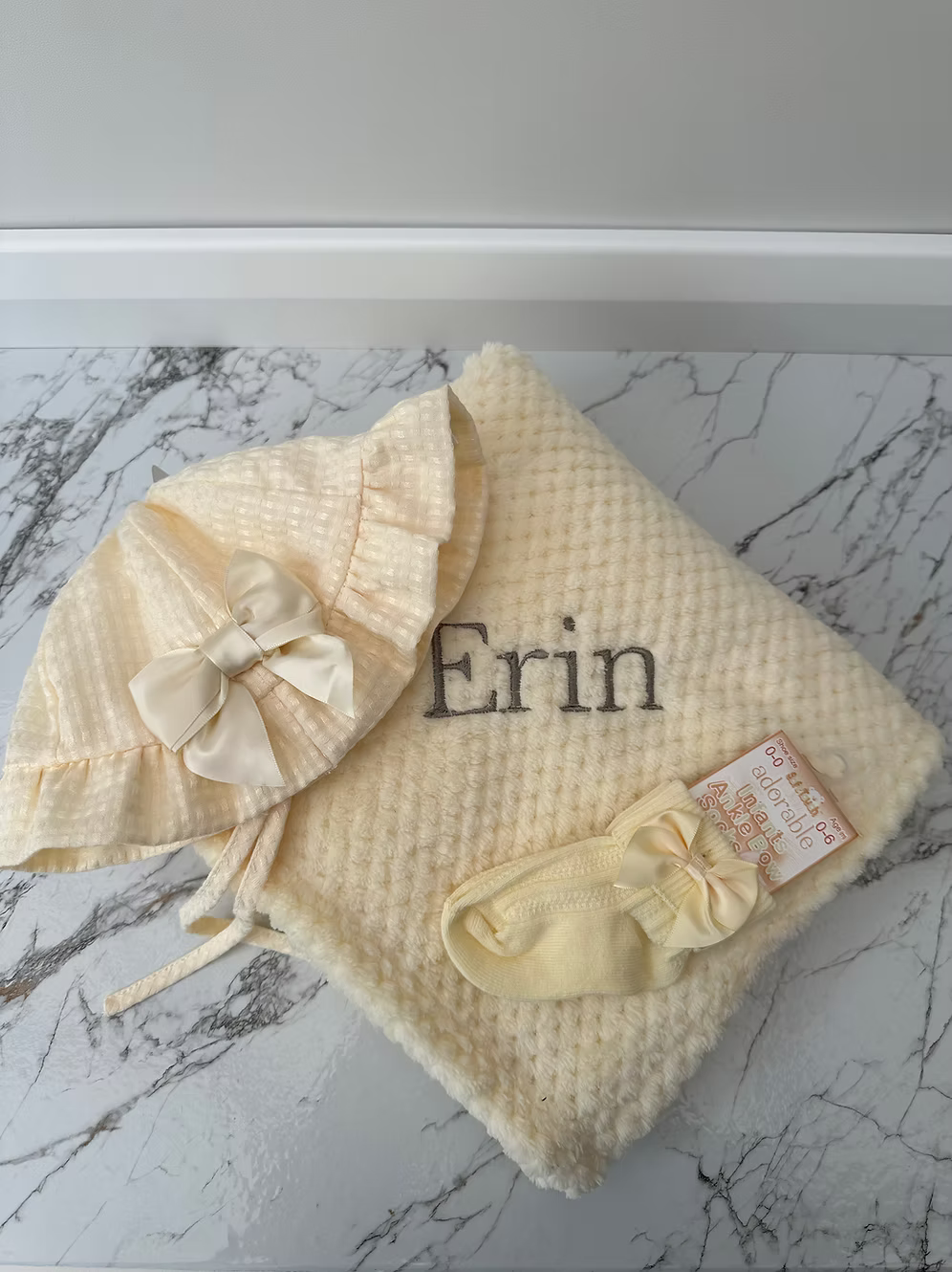 Personalised Baby Bundle | Blanket, Hat & Socks.