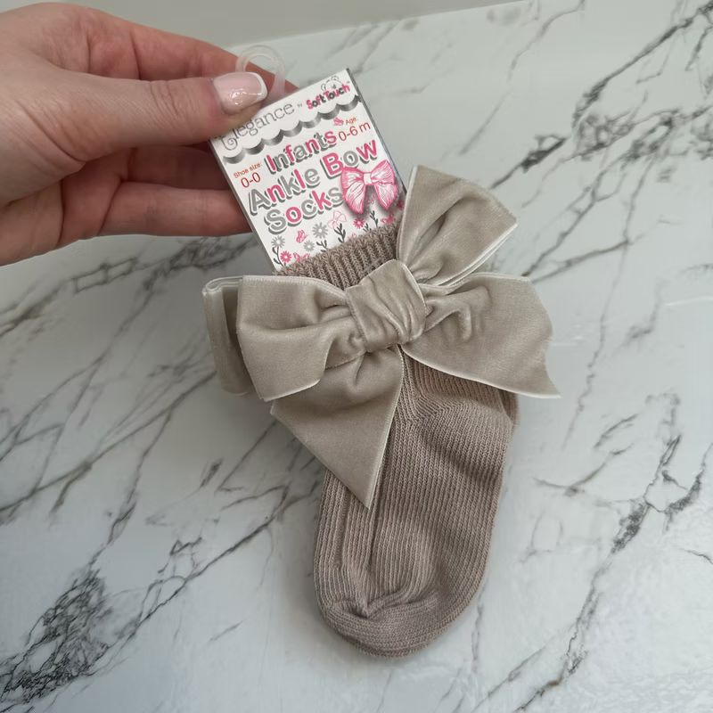 Baby Socks With Velvet Bow