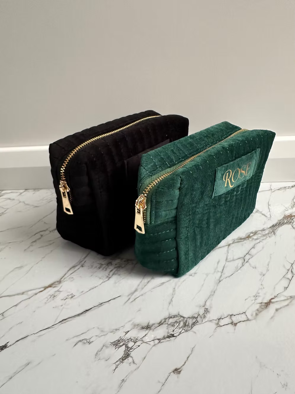 Personalised Velvet Travel Make Up Cosmetic Bag