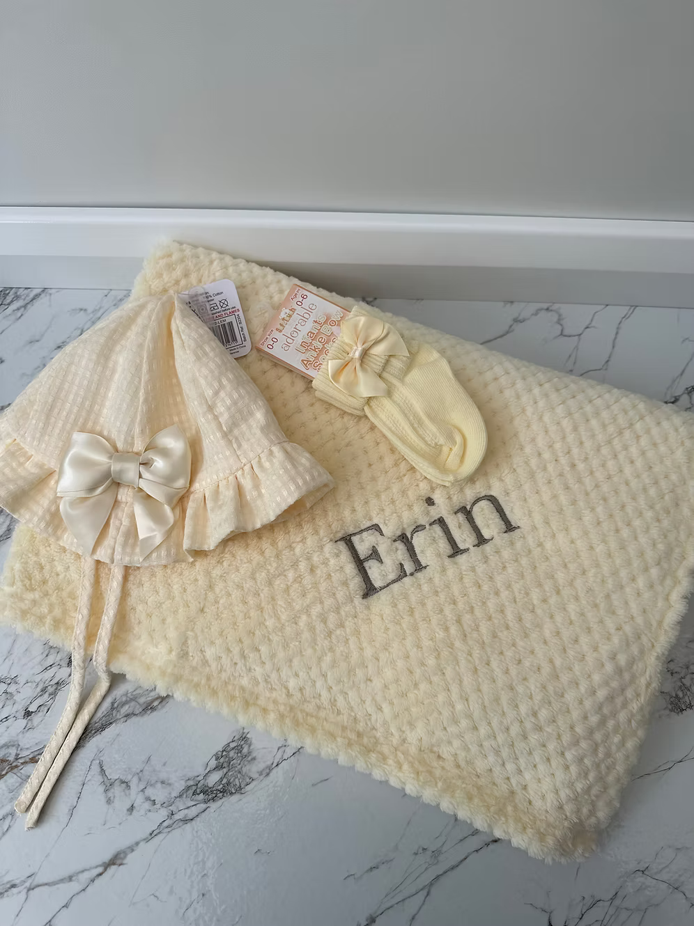 Personalised Baby Bundle | Blanket, Hat & Socks.