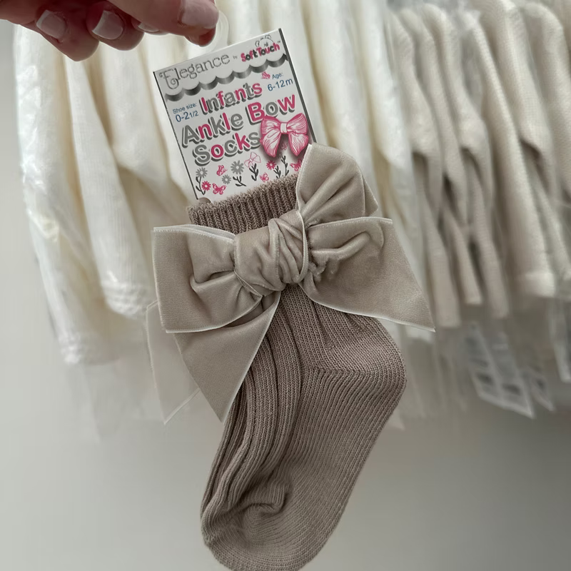 Baby Socks With Velvet Bow