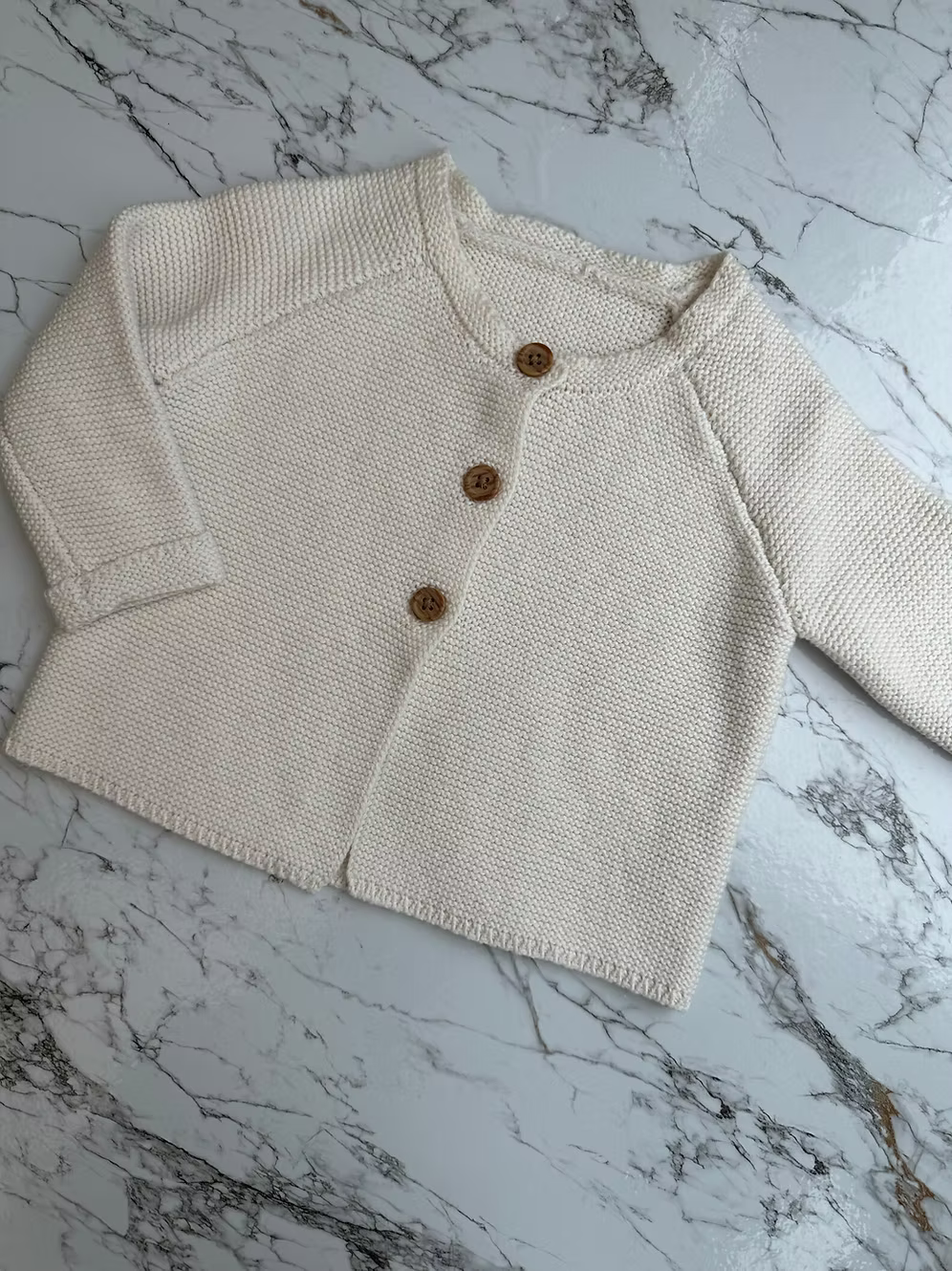 Beige Girls Cardigan With Embroidery Name