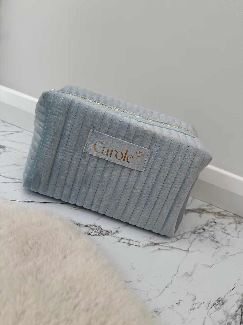 Personalised Velvet Travel Make Up Cosmetic Bag