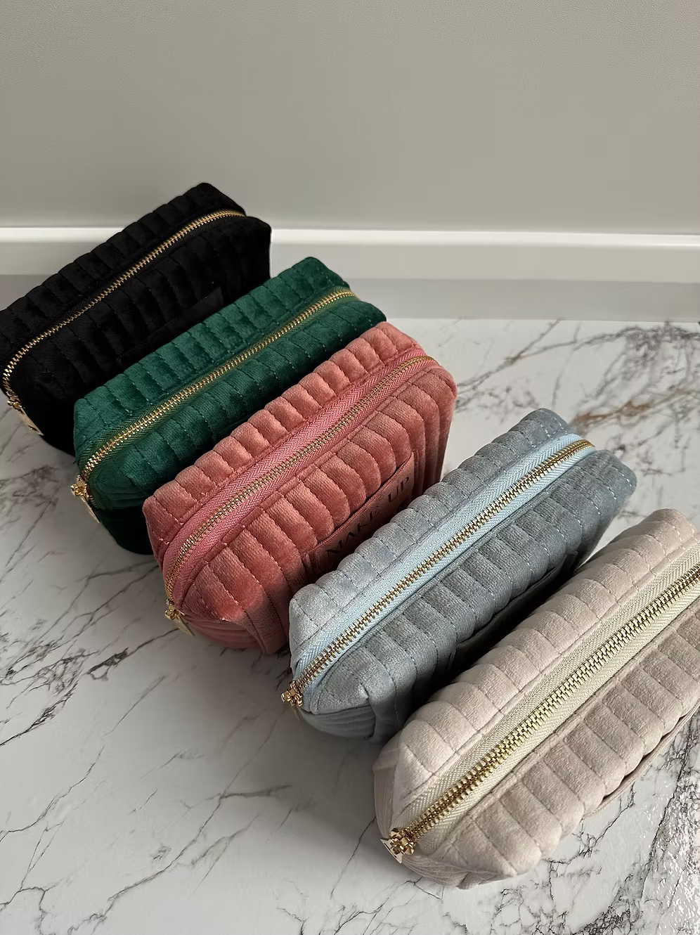 Personalised Velvet Travel Make Up Cosmetic Bag