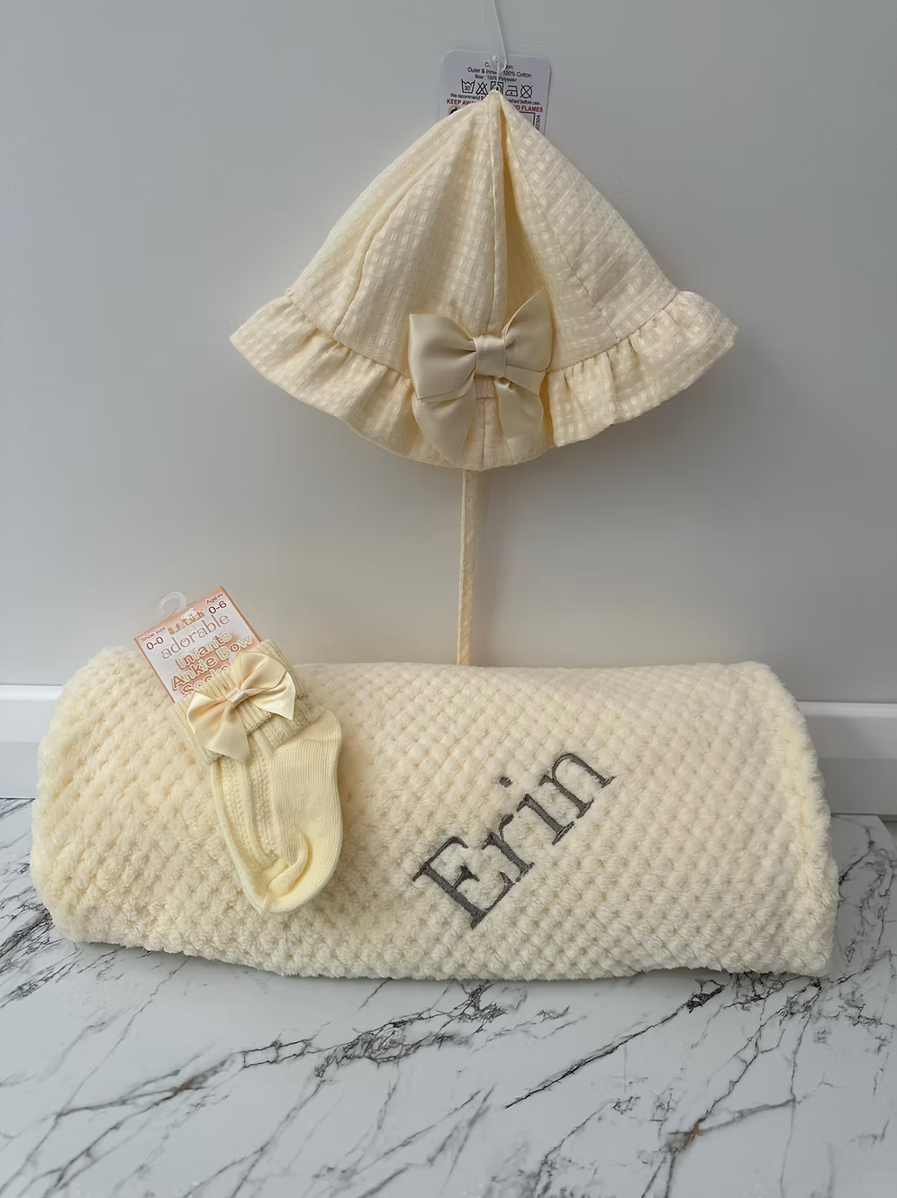 Personalised Baby Bundle | Blanket, Hat & Socks.