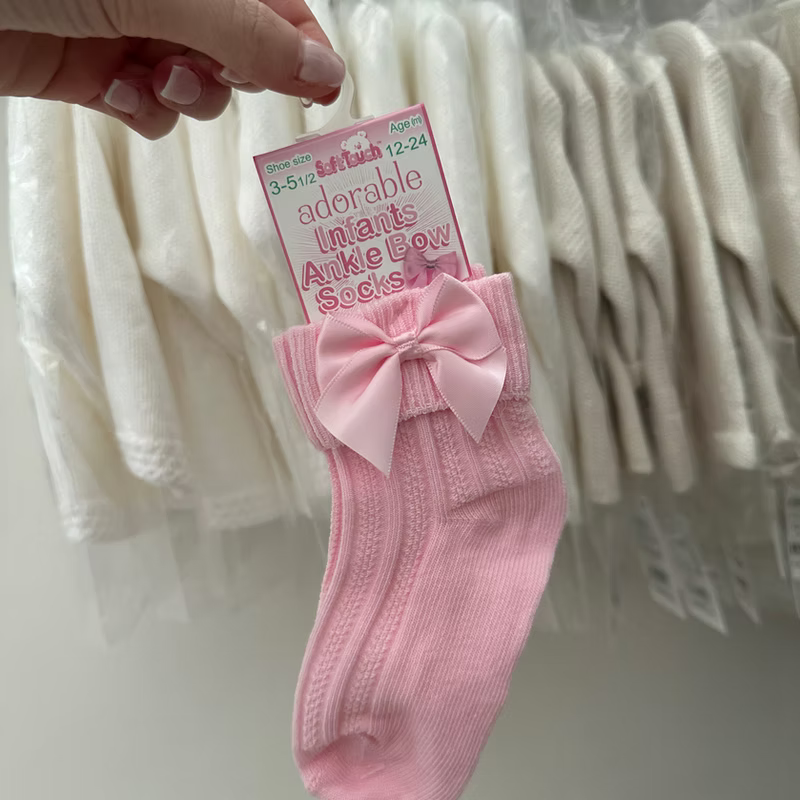 Baby Socks With Silky Bow