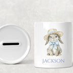 Personalised Ceramic Bunny Easter Money Box | Custom Name Piggy Bank