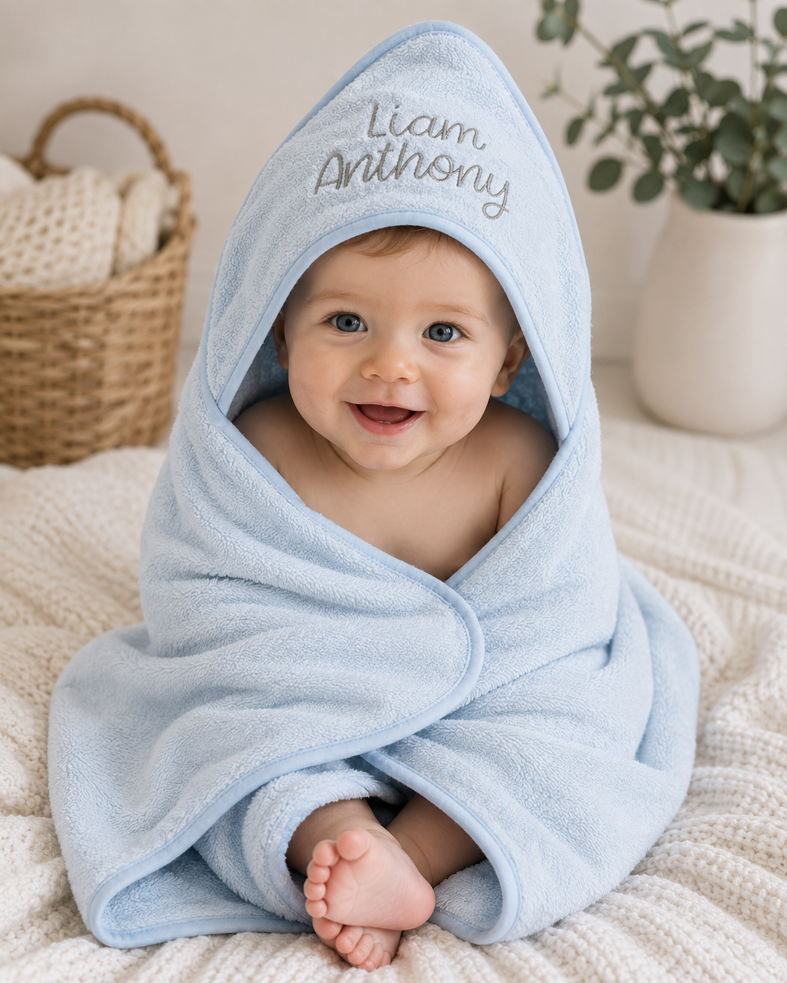 Personalised Baby Hooded Towel | Soft Baby Bath Towel