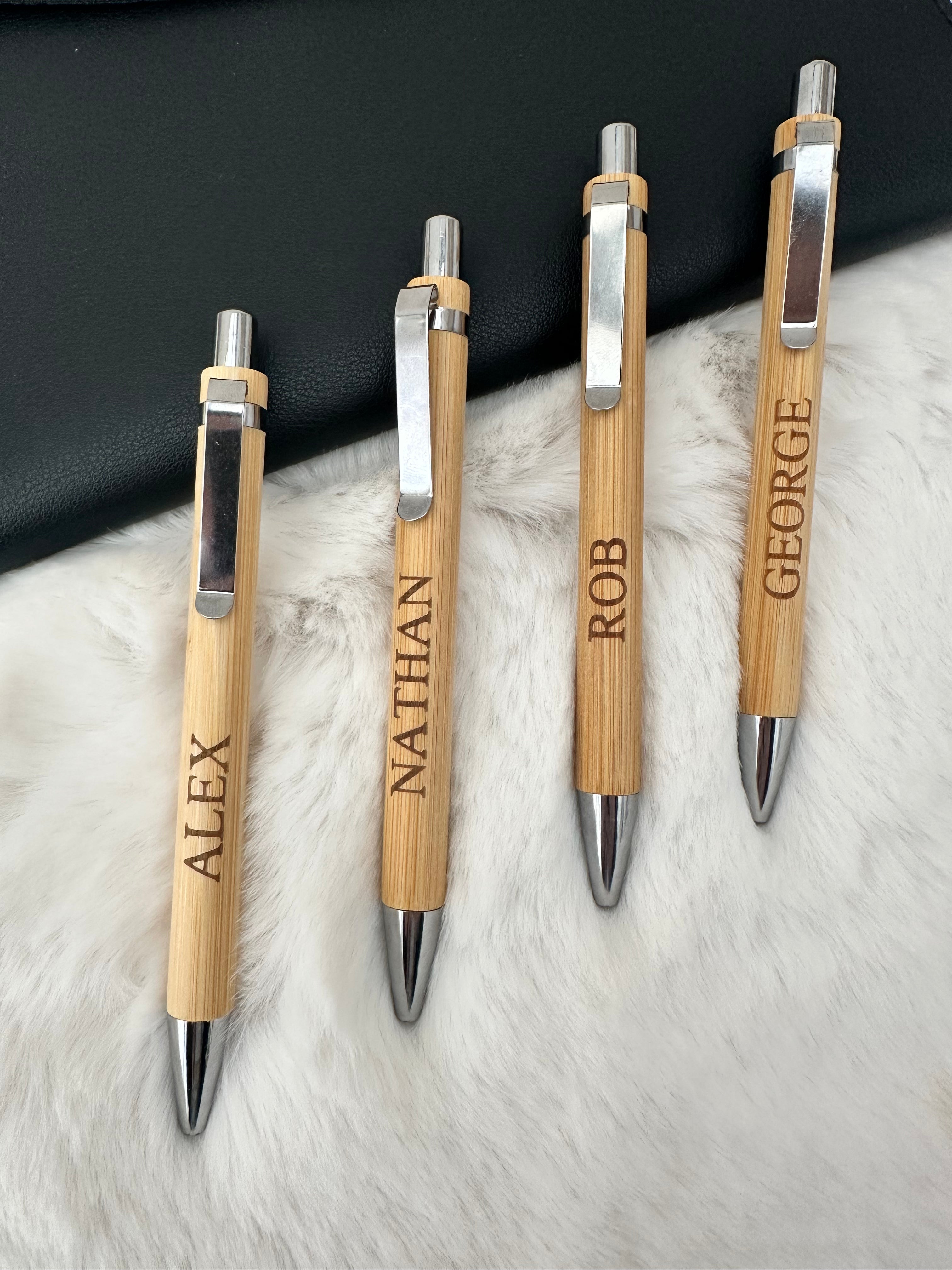 Personalised Bamboo Pen Laser Engraved | Custom Name Ballpoint Pen