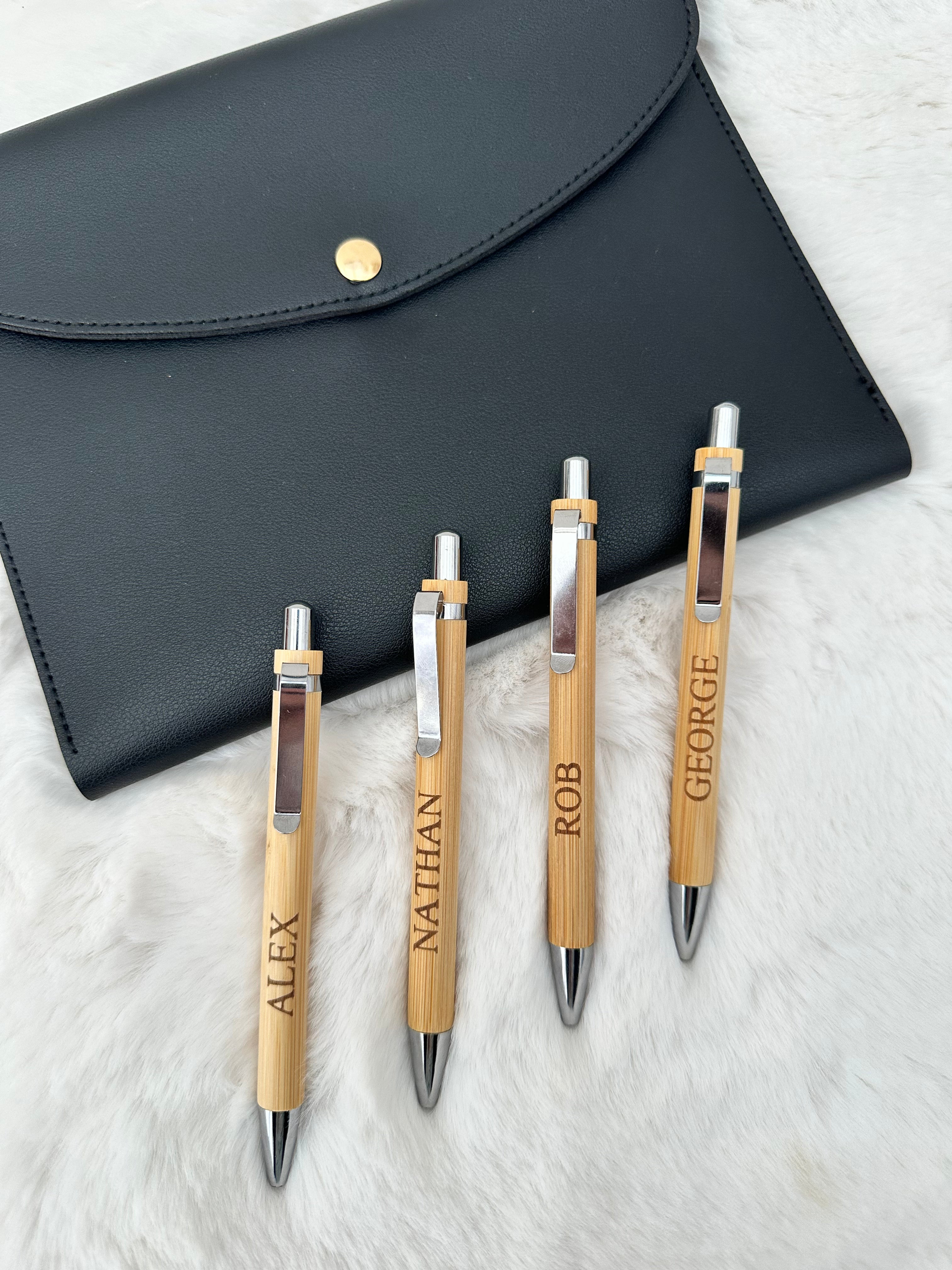 Personalised Bamboo Pen Laser Engraved | Custom Name Ballpoint Pen