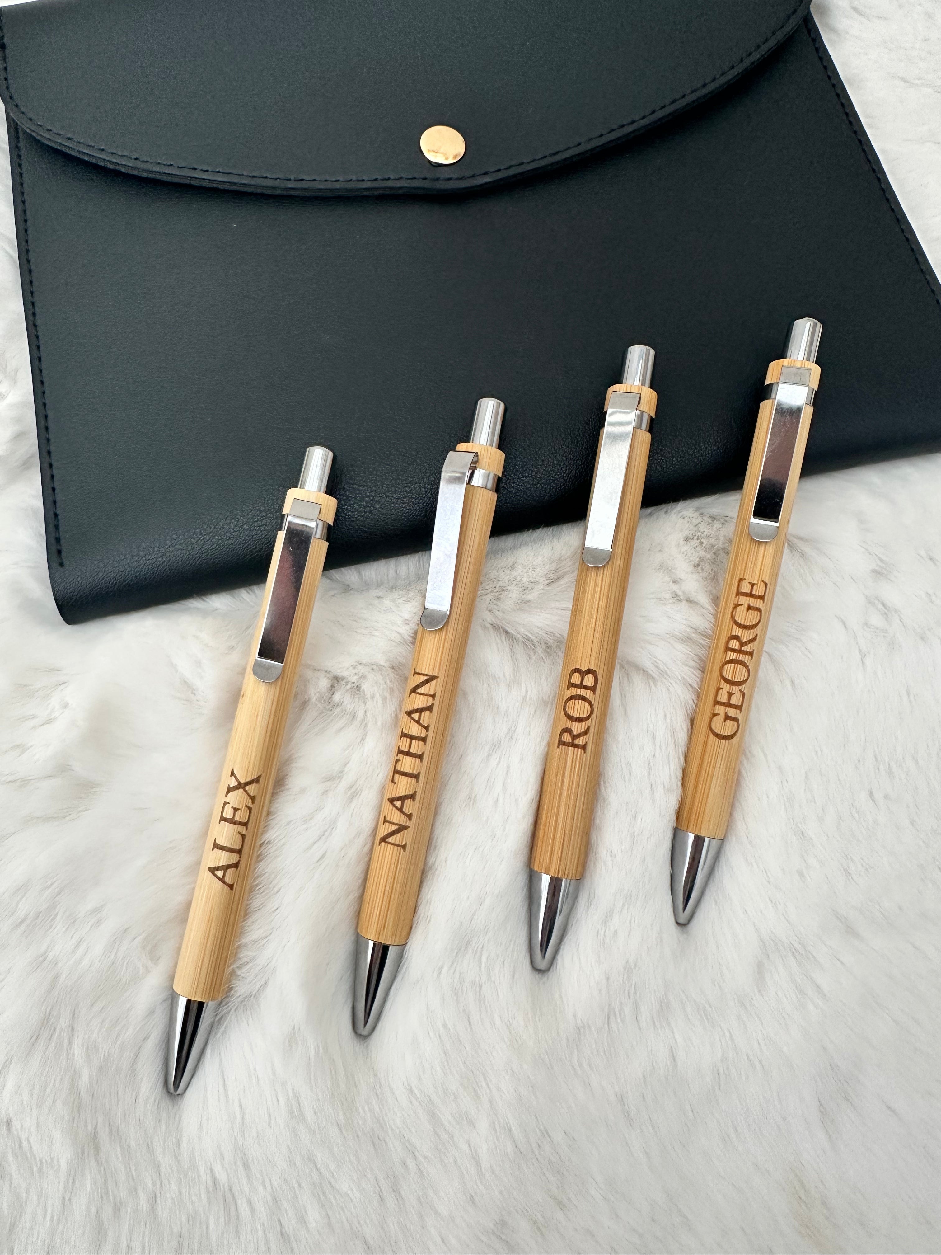 Personalised Bamboo Pen Laser Engraved | Custom Name Ballpoint Pen