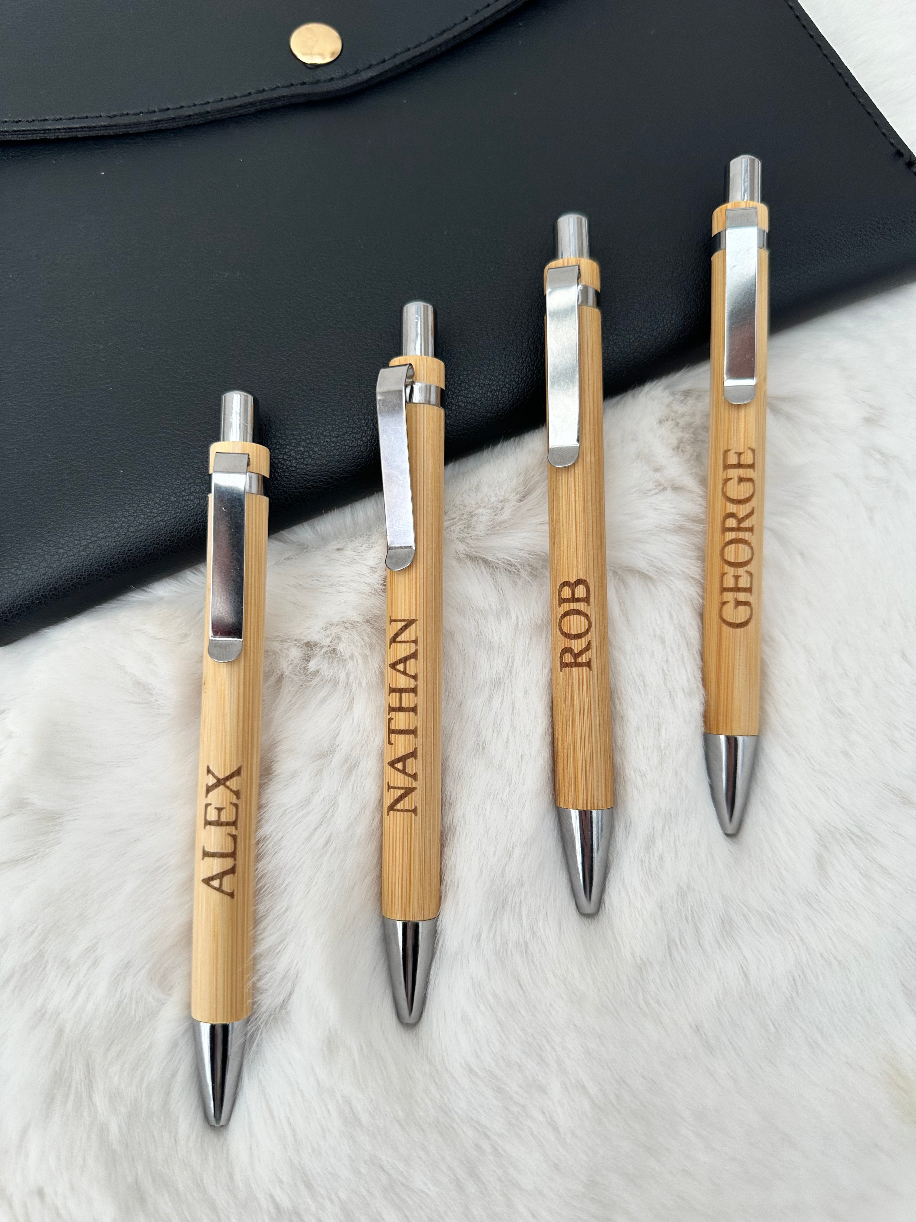 Personalised Bamboo Pen Laser Engraved | Custom Name Ballpoint Pen