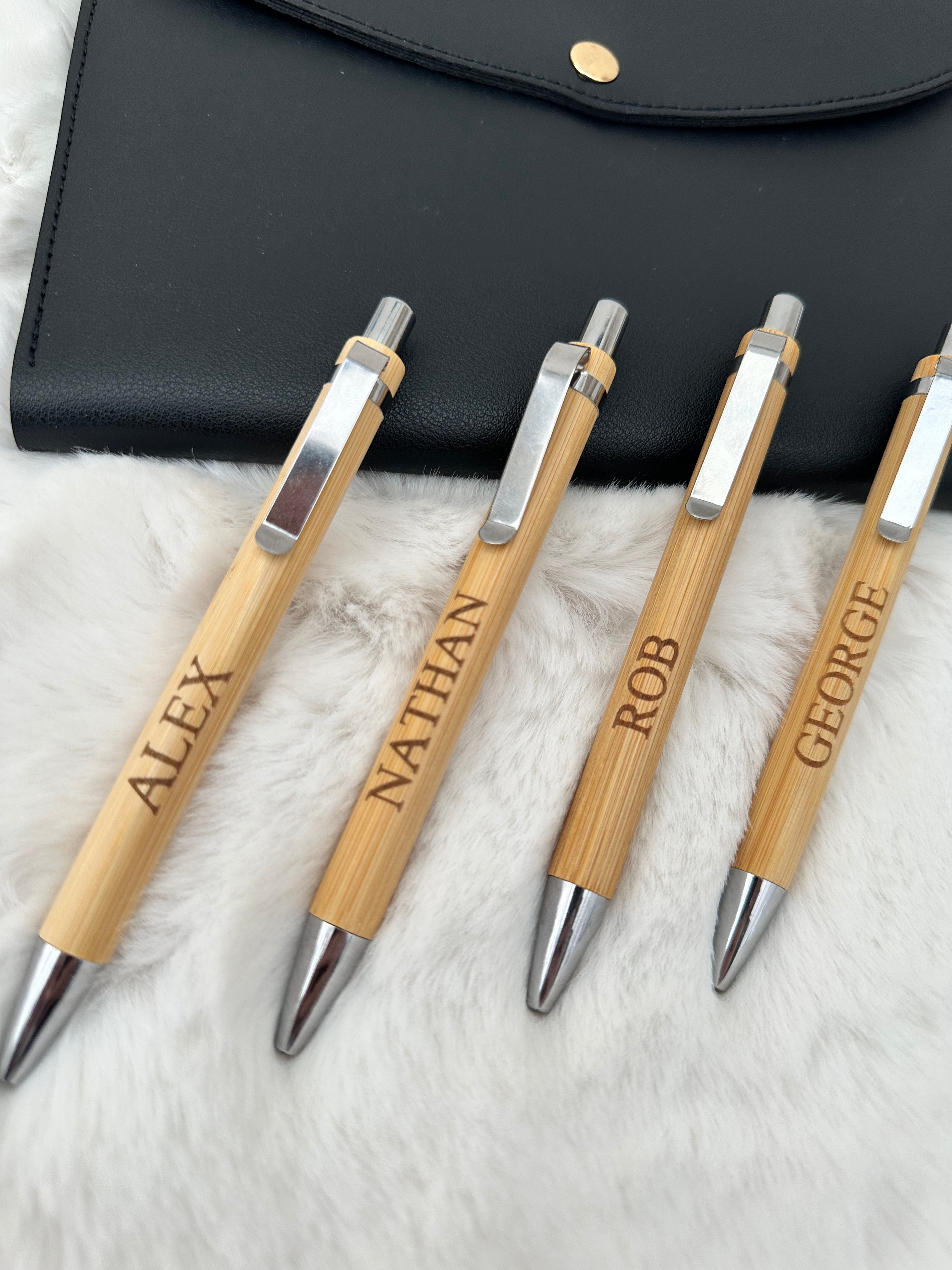 Personalised Bamboo Pen Laser Engraved | Custom Name Ballpoint Pen