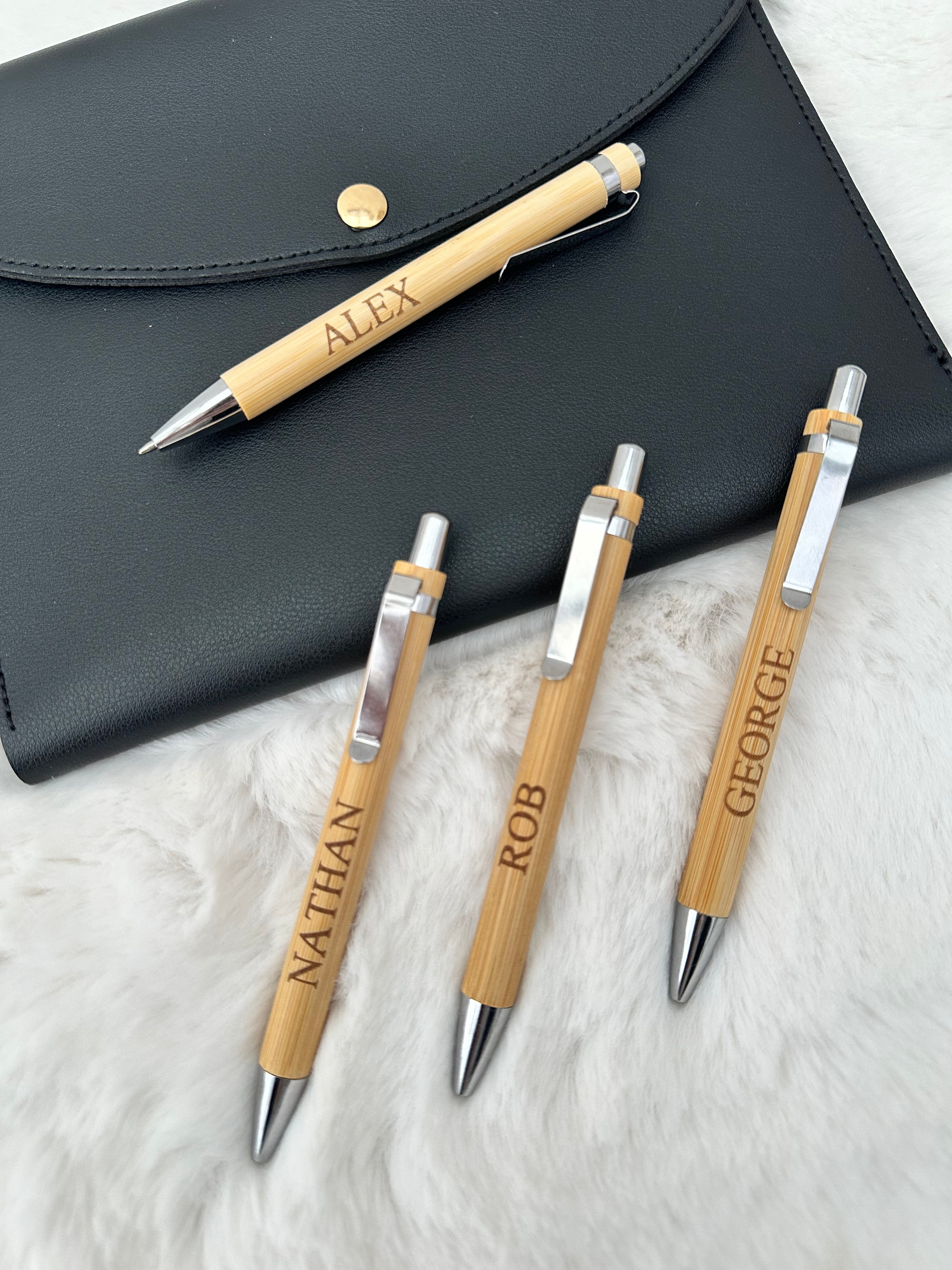 Personalised Bamboo Pen Laser Engraved | Custom Name Ballpoint Pen