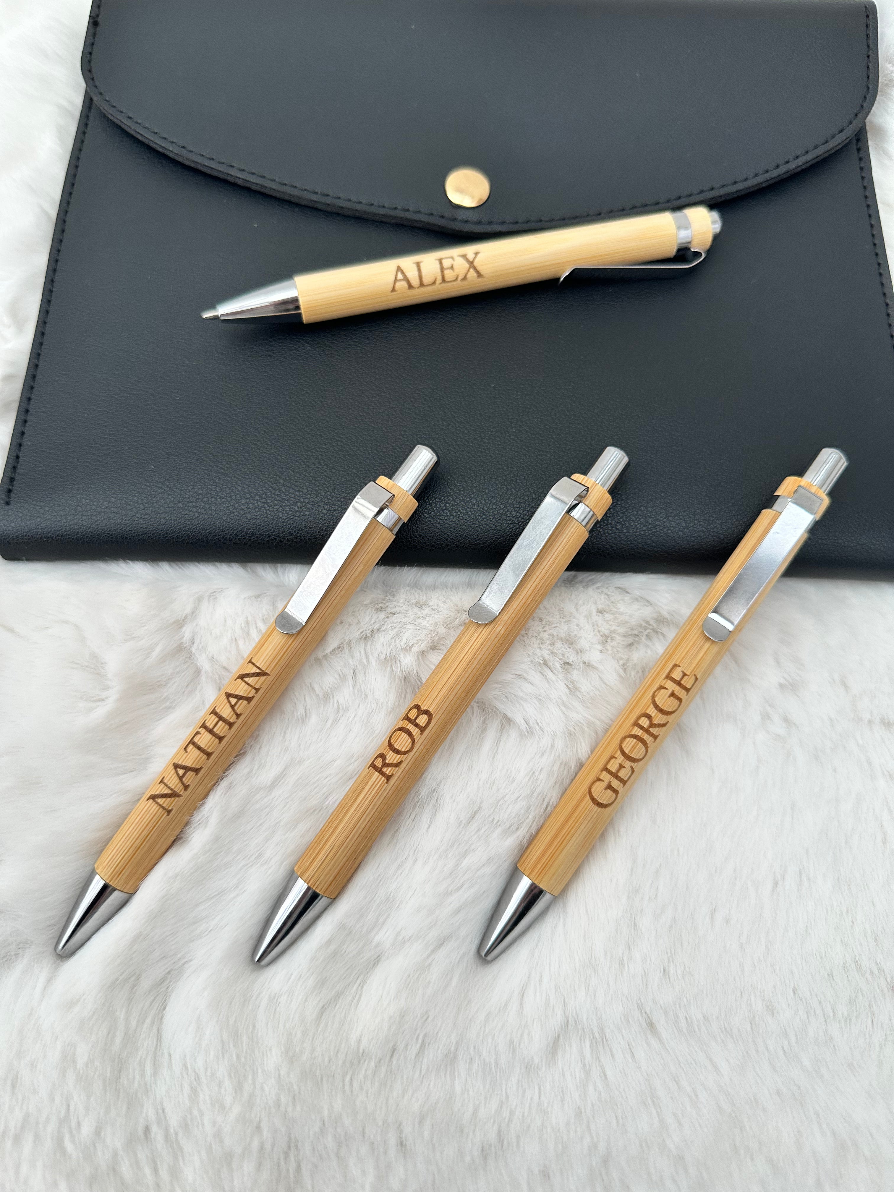 Personalised Bamboo Pen Laser Engraved | Custom Name Ballpoint Pen