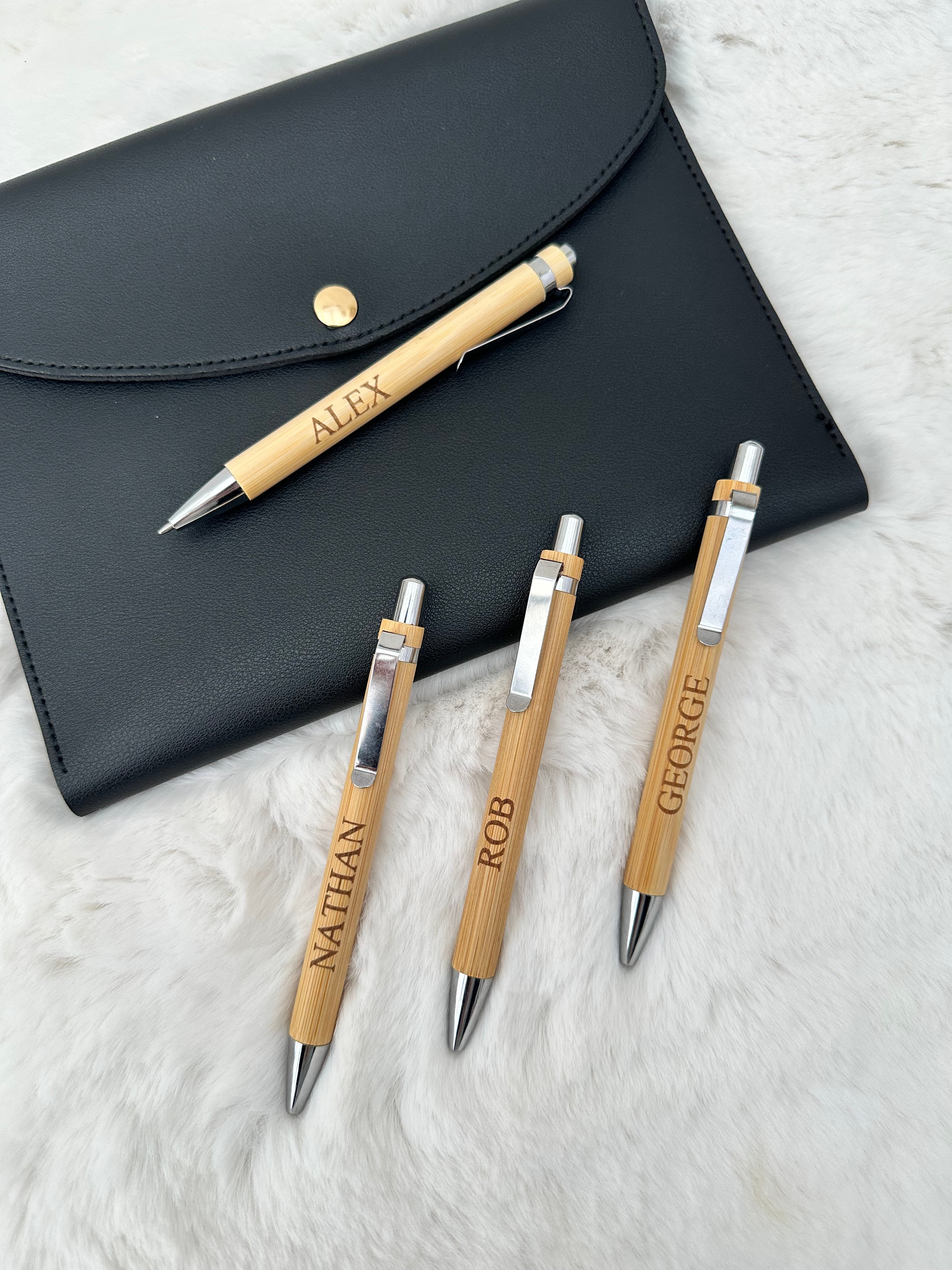 Personalised Bamboo Pen Laser Engraved | Custom Name Ballpoint Pen