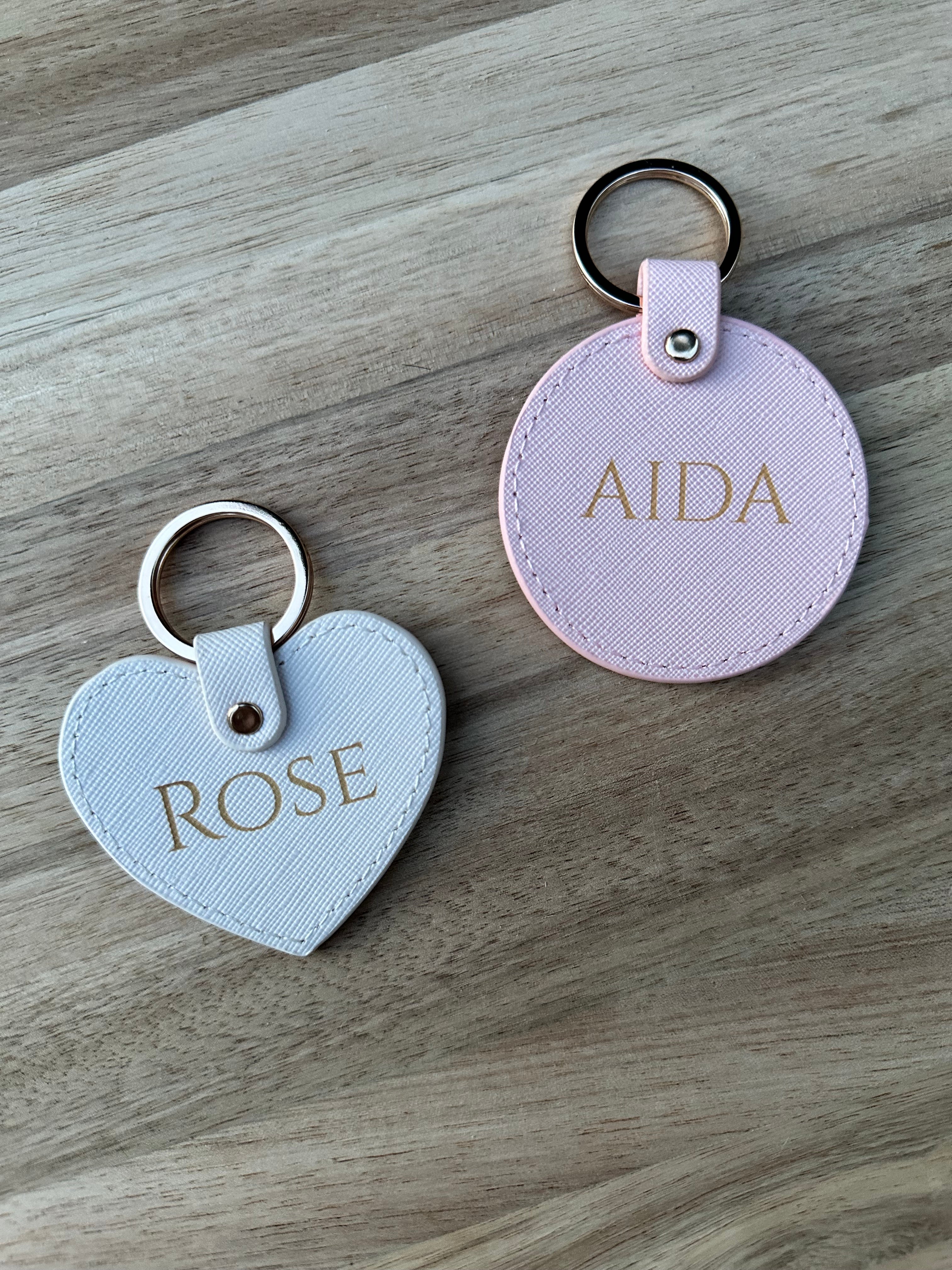Personalised Faux Leather Keyring