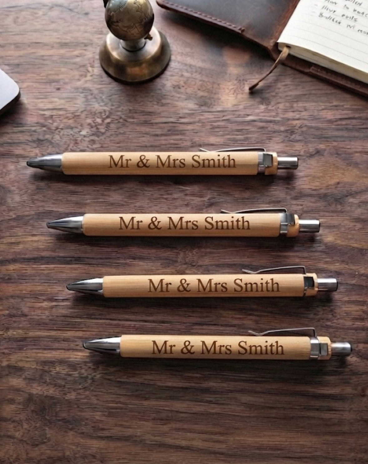 Personalised Bamboo Pen Laser Engraved | Custom Name Ballpoint Pen
