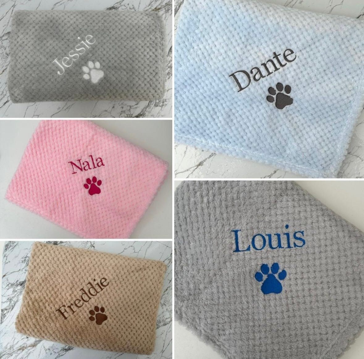 Personalised Embroidered Puppy Dog Blanket