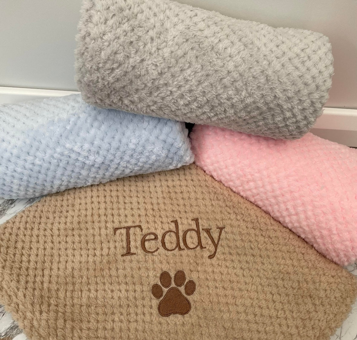 Personalised Embroidered Puppy Dog Blanket