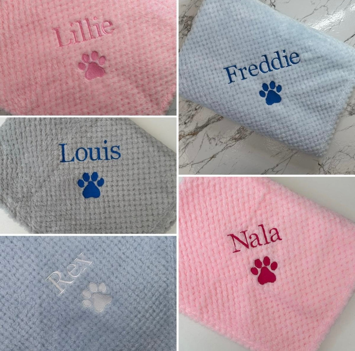 Personalised Embroidered Puppy Dog Blanket