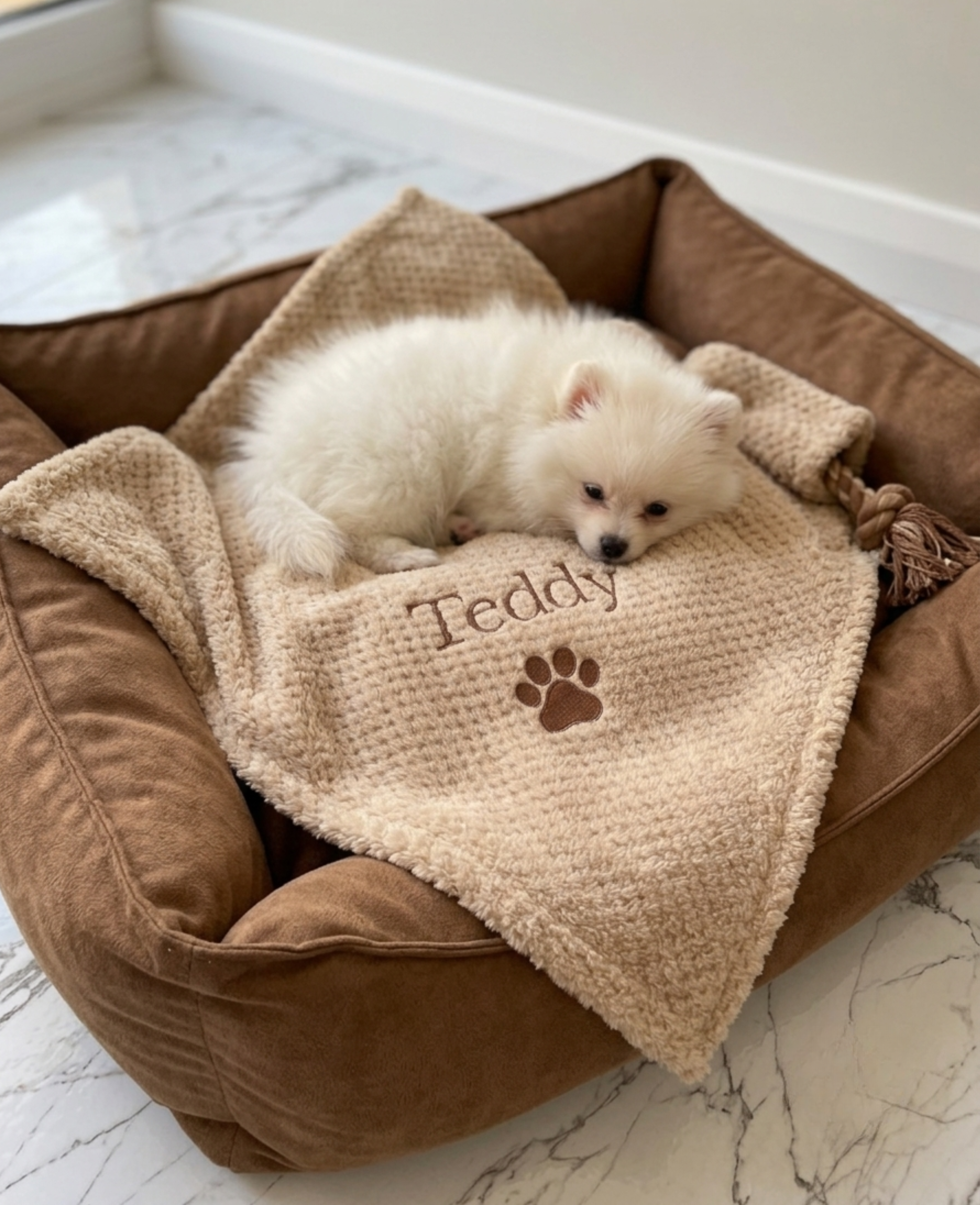 Personalised Embroidered Puppy Dog Blanket