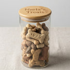 Pet Treat Glass Jar With Bamboo Lid