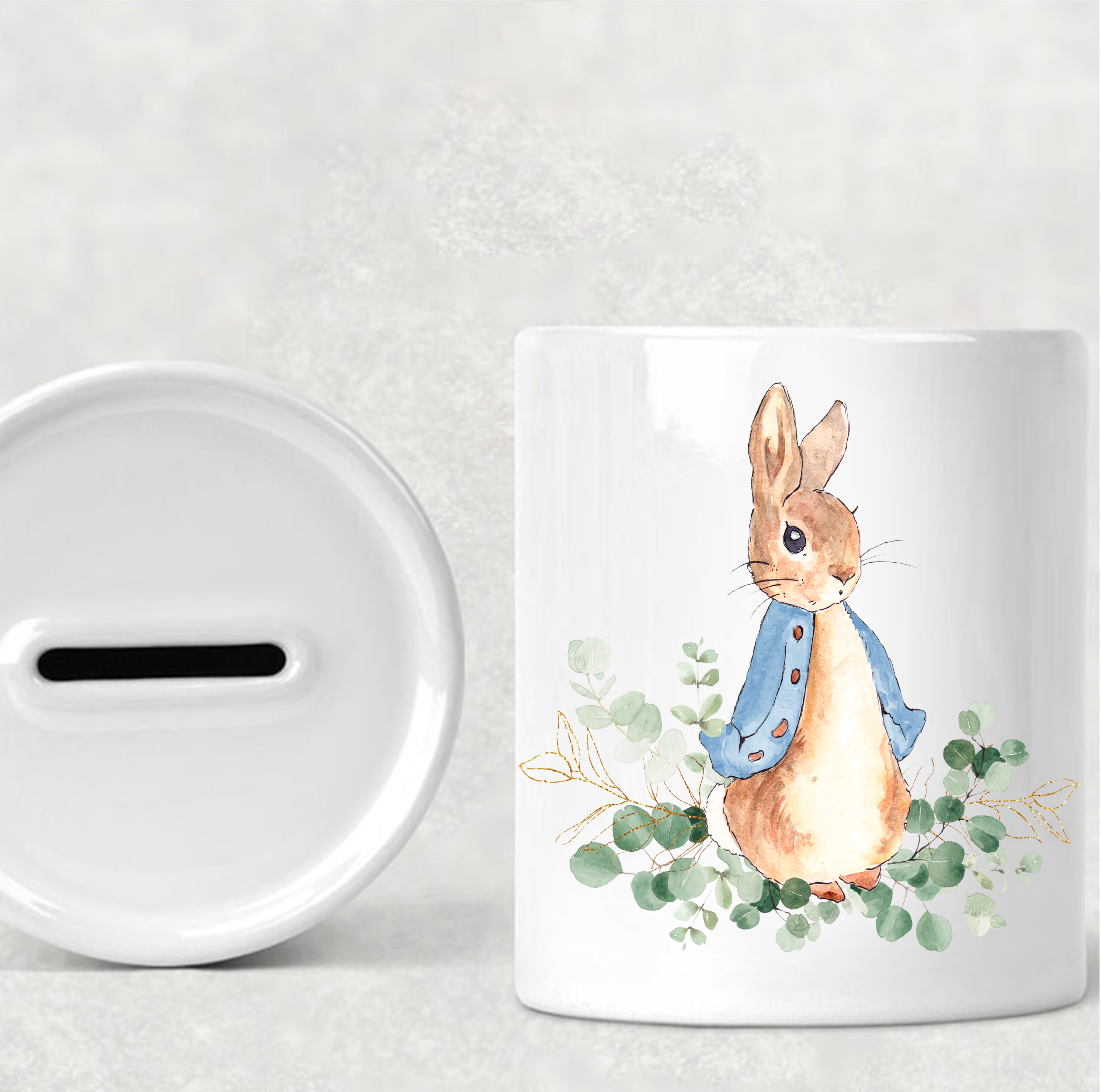 Peter Rabbit Ceramic Money Box | Kids Piggy Bank with Balloon Option