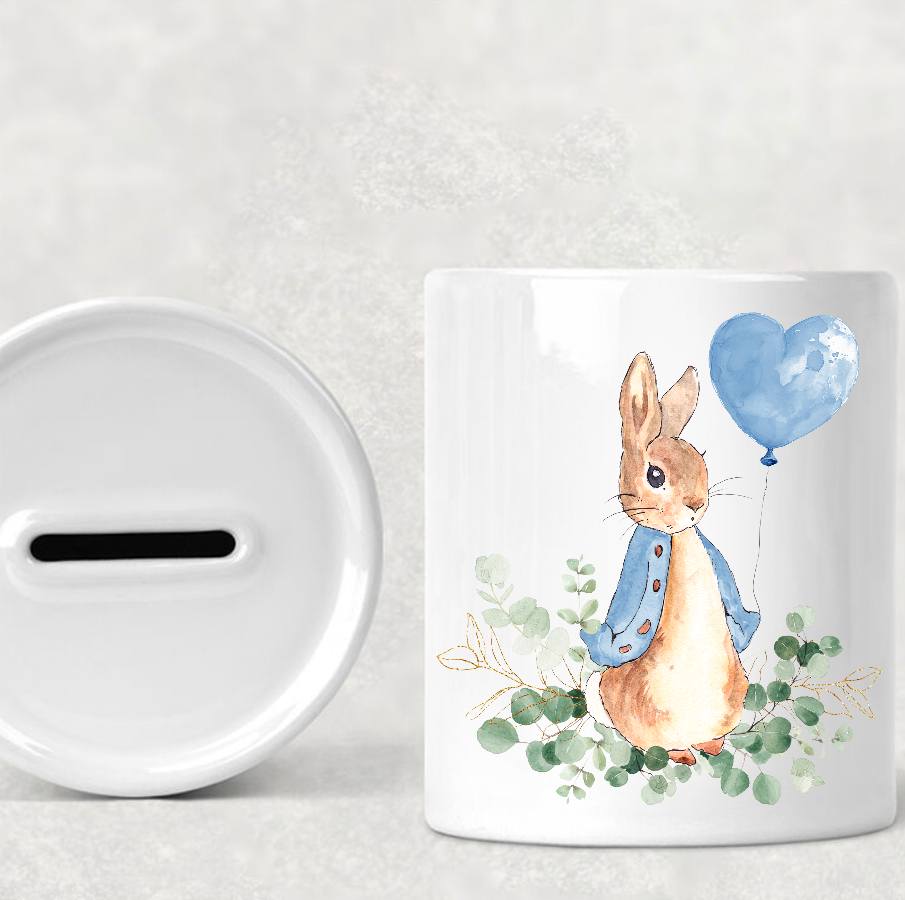 Peter Rabbit Ceramic Money Box | Kids Piggy Bank with Balloon Option