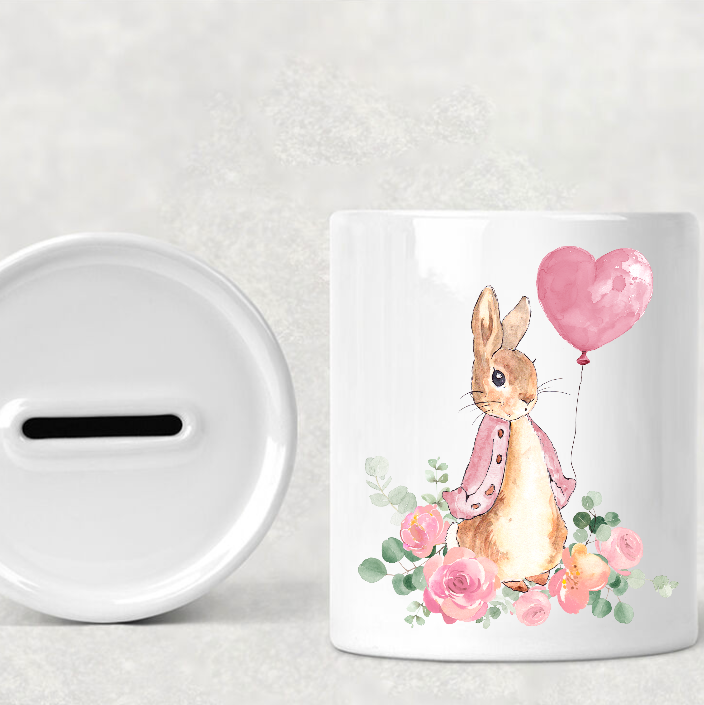 Peter Rabbit Ceramic Money Box | Kids Piggy Bank with Balloon Option