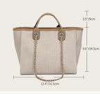 Personalised Chain Monogram Canvas Tote Bag