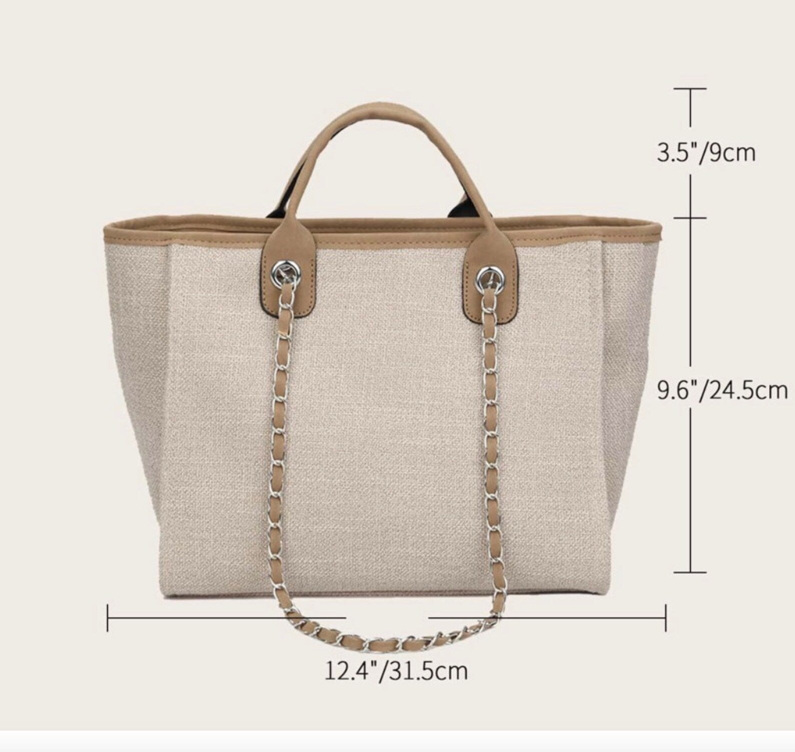 Personalised Chain Monogram Canvas Tote Bag