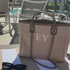 Personalised Chain Monogram Canvas Tote Bag
