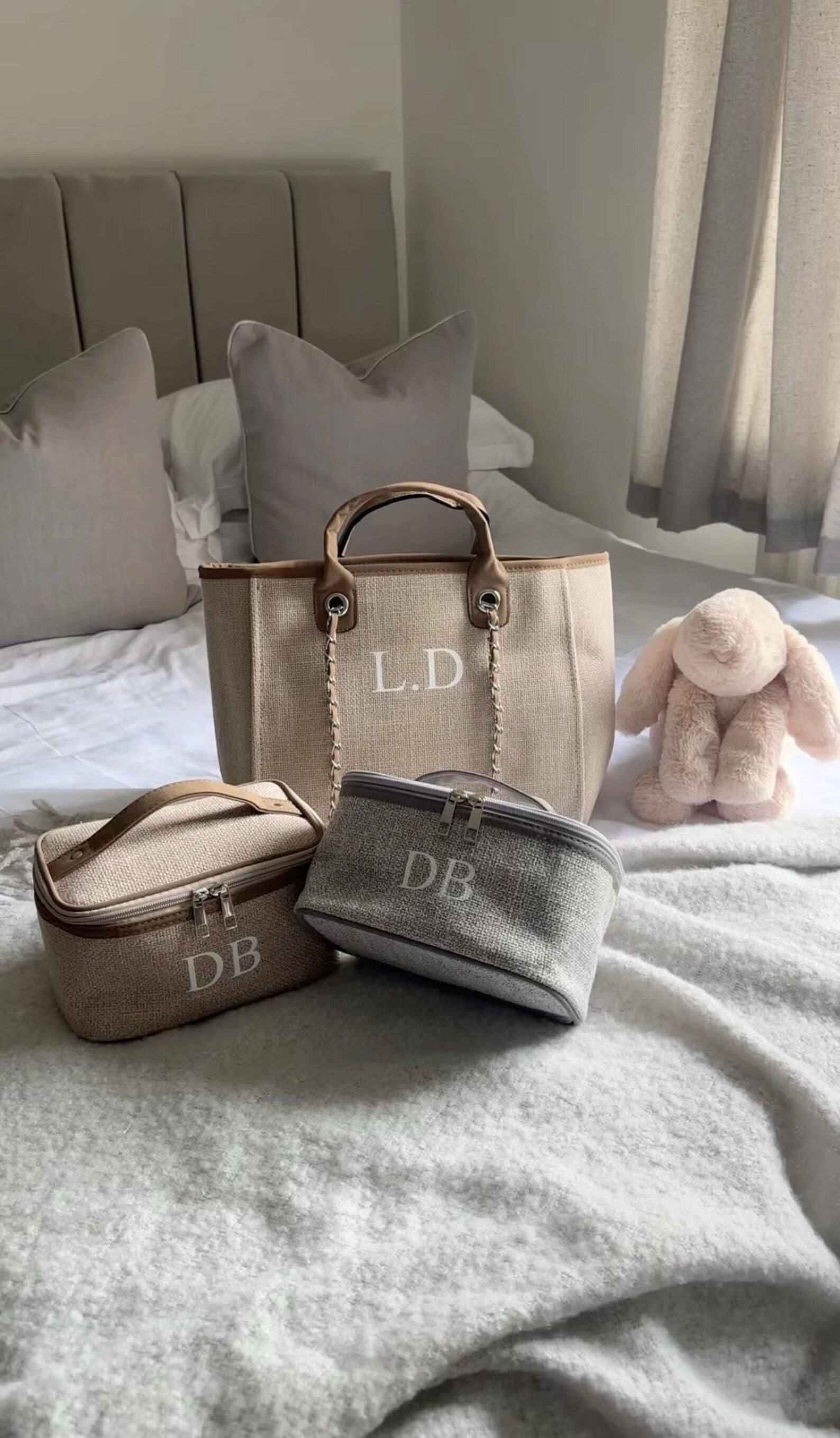 Personalised Chain Monogram Canvas Tote Bag