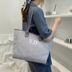 Personalised Chain Monogram Canvas Tote Bag