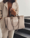 Personalised Chain Monogram Canvas Tote Bag