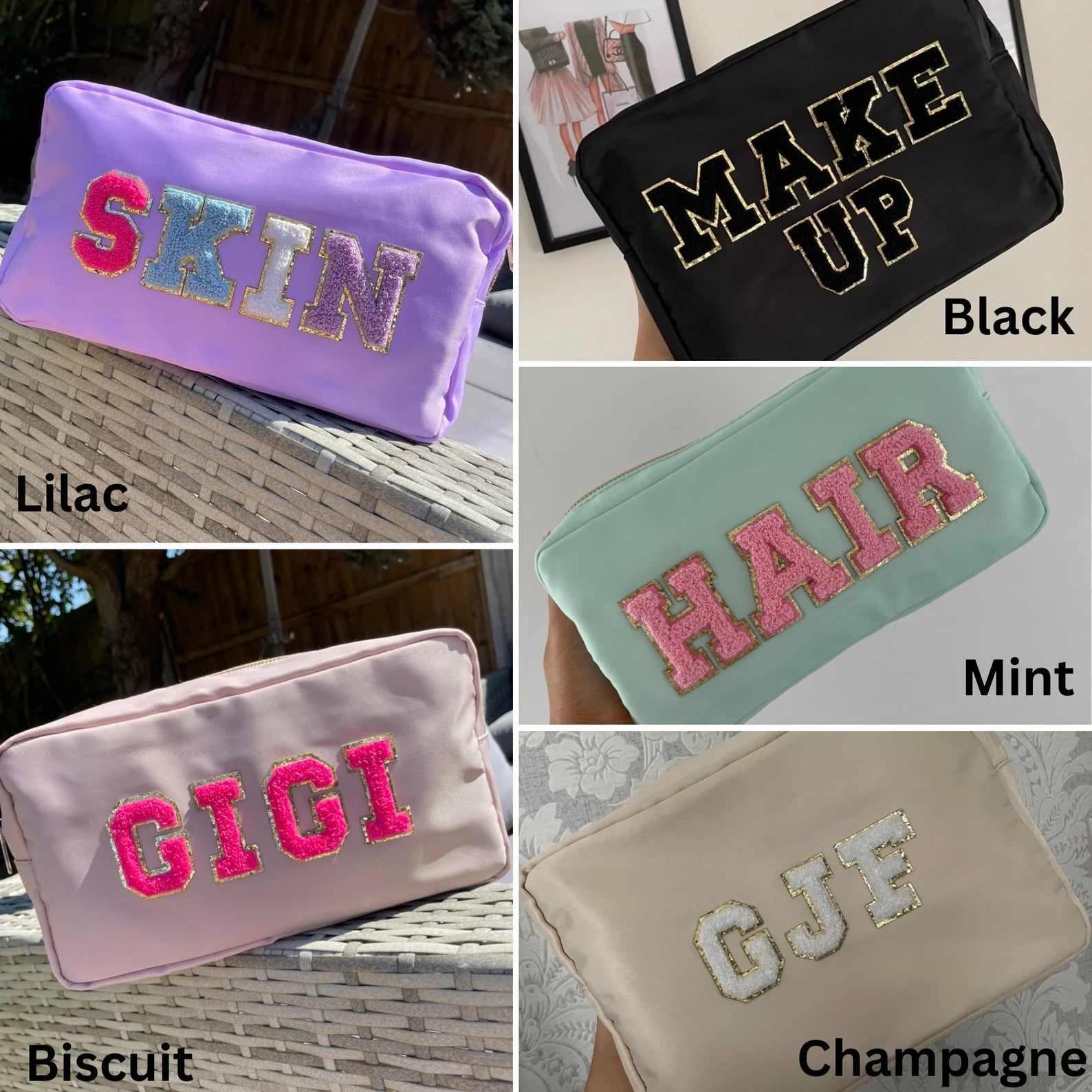 Personalised Nylon Bag with Chenille Patch Letters