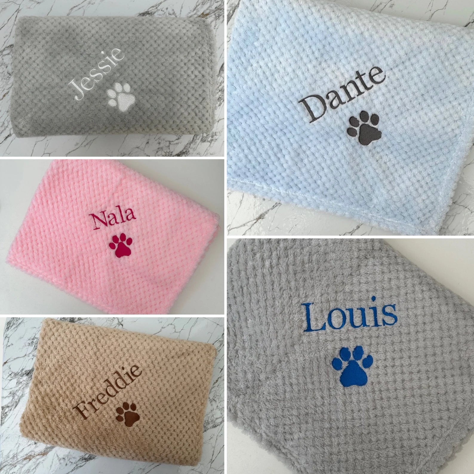 Personalised Embroidered Puppy Dog Blanket