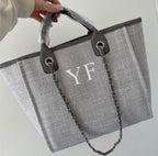 Personalised Chain Monogram Canvas Tote Bag
