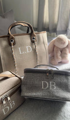 Personalised Chain Monogram Canvas Tote Bag