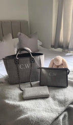 Personalised Chain Monogram Canvas Tote Bag