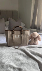 Personalised Chain Monogram Canvas Tote Bag